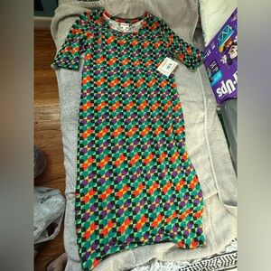 LuLaRoe Colorful Geometric Midi Dress